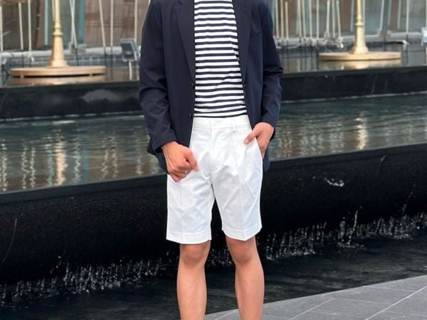Phối quần short nam với áo thun cực năng động