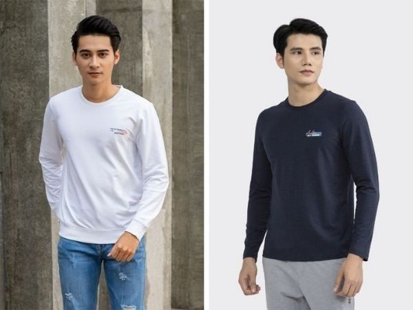 áo thun nam dài tay cổ tròn